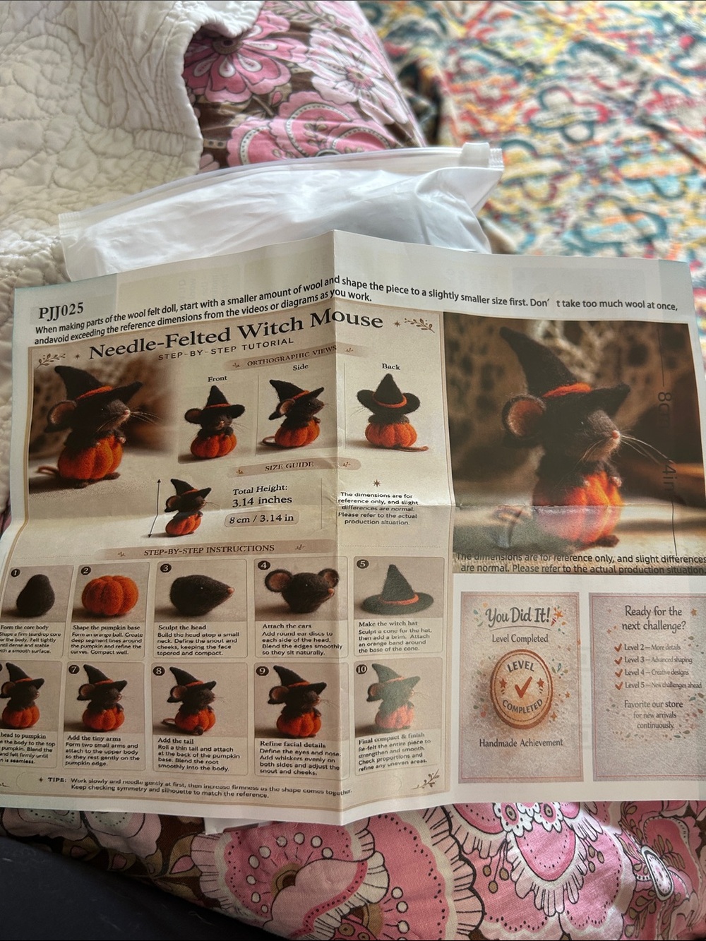 Needle Felted Witch Mouse Art Kit